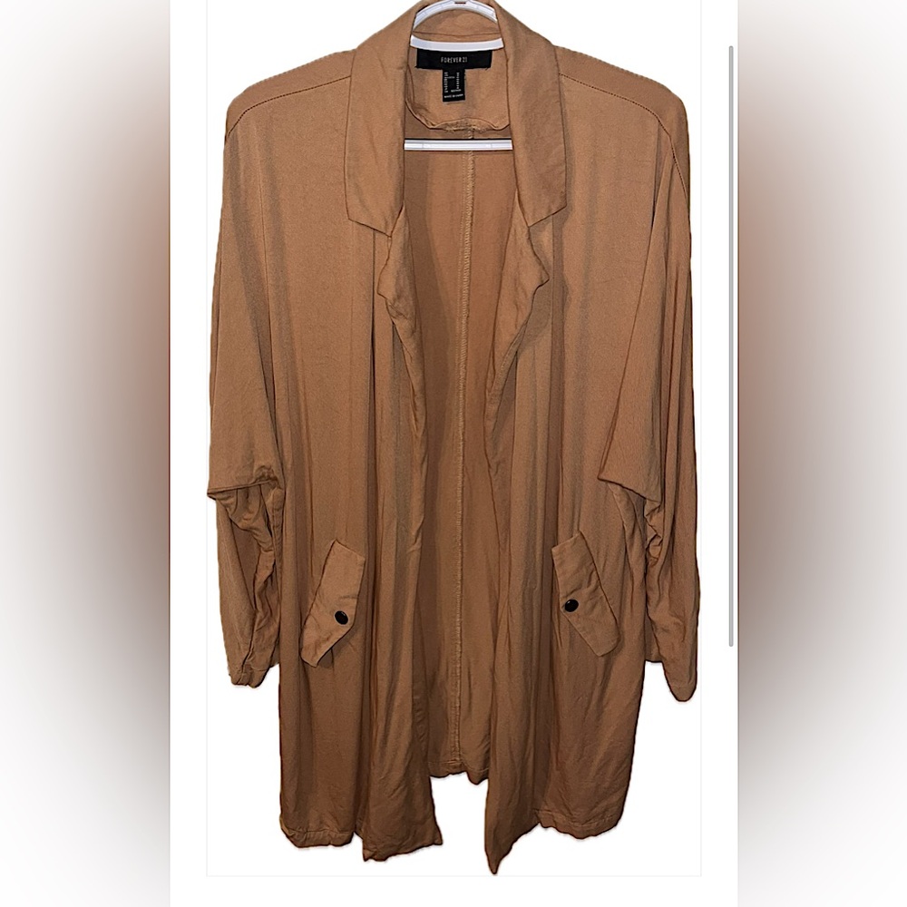 NWOT Forever 21 Open Trench Coat Jacket